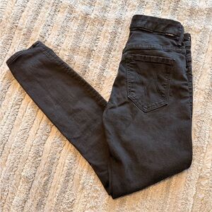 MOTHER Women's Skinny Jeans Faded Black
